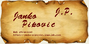 Janko Pipović vizit kartica